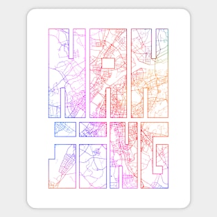 Nanjing, China City Map Typography - Colorful Magnet